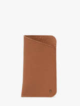 Sunglass Case Leather Etrier Brown madras EMAD5017